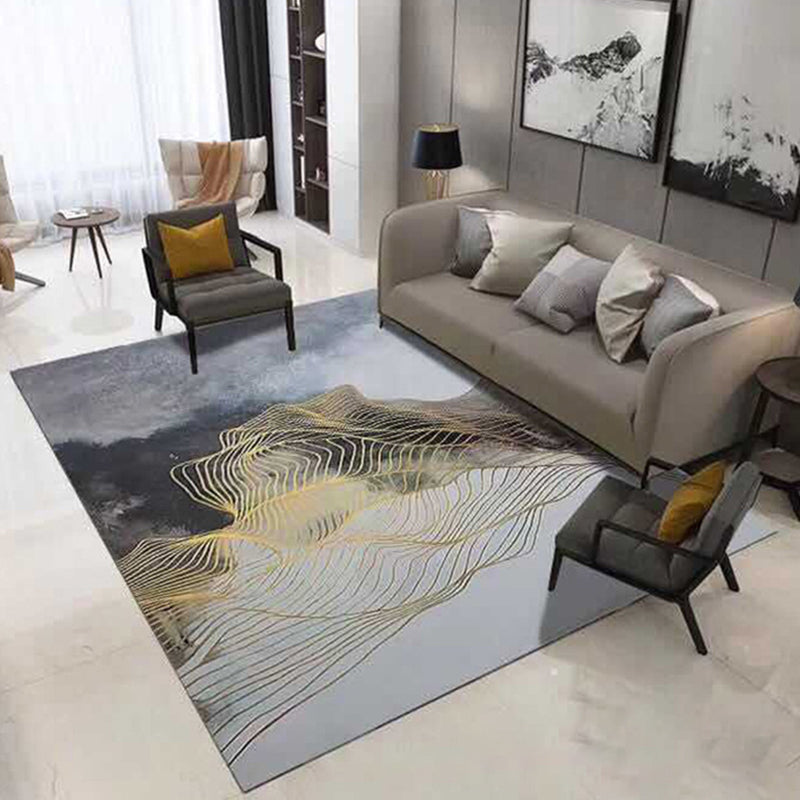 Relaxing Living Room Rug Multi Color Abstract Pattern Indoor Rug Polyster Non-Slip Machine Washable Area Carpet Dark Gray Clearhalo 'Area Rug' 'Modern' 'Rugs' Rug' 2463650
