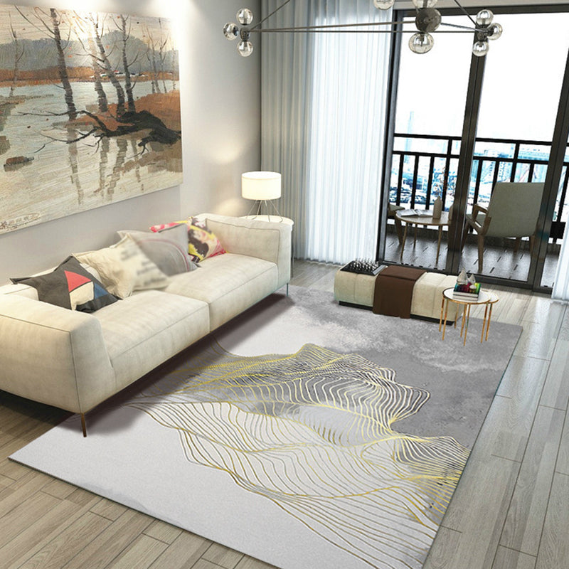 Relaxing Living Room Rug Multi Color Abstract Pattern Indoor Rug Polyster Non-Slip Machine Washable Area Carpet Light Gray Clearhalo 'Area Rug' 'Modern' 'Rugs' Rug' 2463653