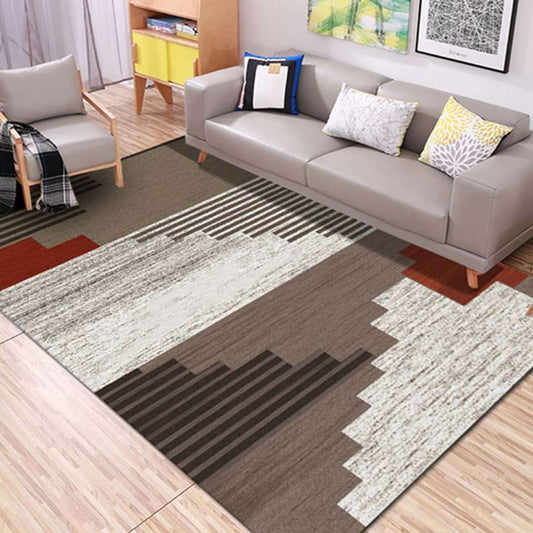 Relaxing Living Room Rug Multi Color Abstract Pattern Indoor Rug Polyster Non-Slip Machine Washable Area Carpet Coffee Clearhalo 'Area Rug' 'Modern' 'Rugs' Rug' 2463654