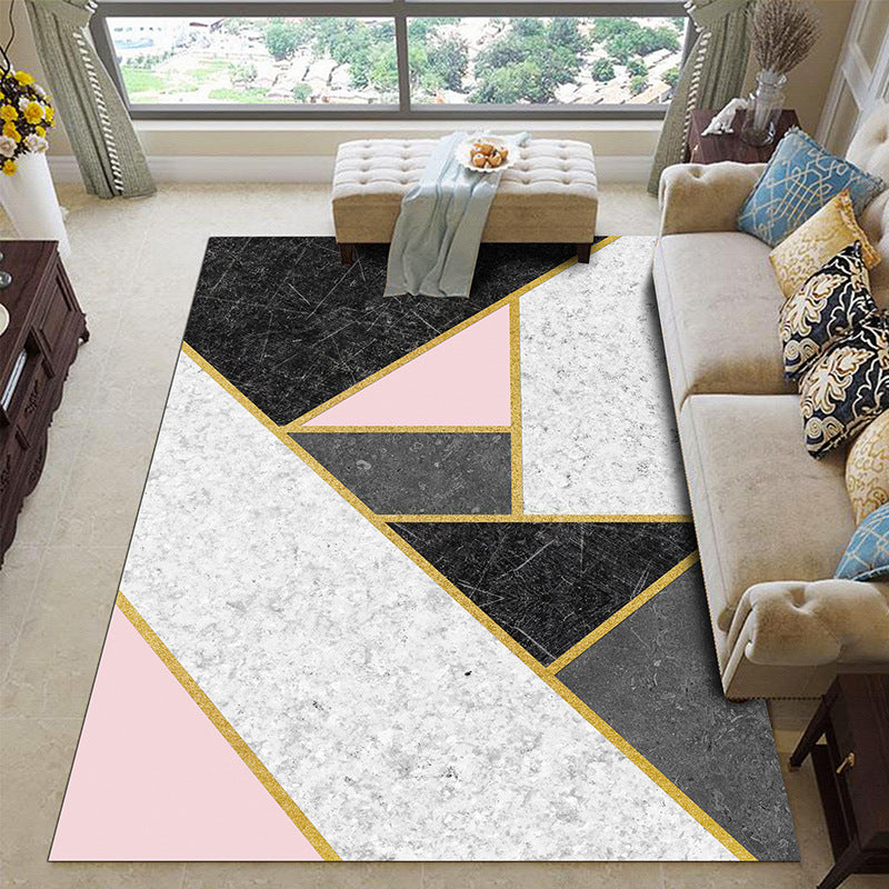 Minimalist Living Room Rug Multi Color Geometric Pattern Indoor Rug Synthetics Non-Slip Backing Stain-Resistant Carpet Pink Clearhalo 'Area Rug' 'Modern' 'Rugs' Rug' 2463657