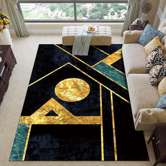 Minimalist Living Room Rug Multi Color Geometric Pattern Indoor Rug Synthetics Non-Slip Backing Stain-Resistant Carpet Yellow-Black Clearhalo 'Area Rug' 'Modern' 'Rugs' Rug' 2463659