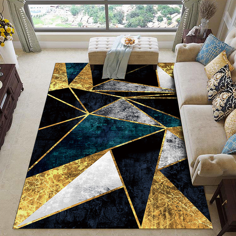 Minimalist Living Room Rug Multi Color Geometric Pattern Indoor Rug Synthetics Non-Slip Backing Stain-Resistant Carpet Blackish Green Clearhalo 'Area Rug' 'Modern' 'Rugs' Rug' 2463661