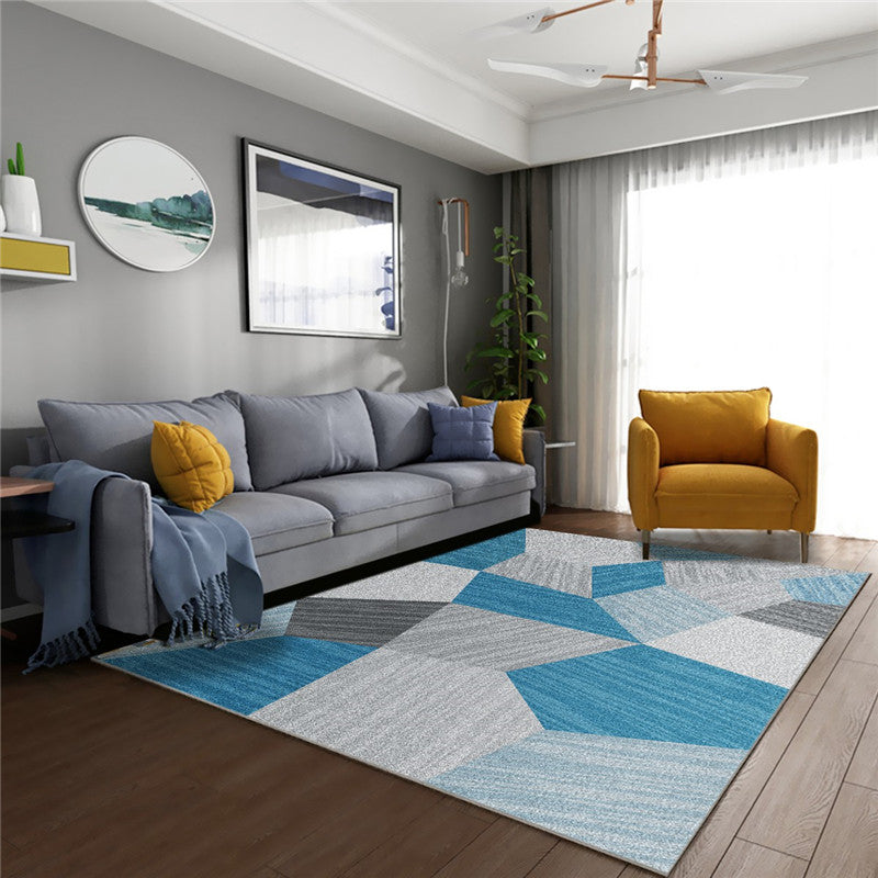Relaxing Geometric Printed Rug Multi Color Synthetics Area Carpet Non-Slip Backing Pet Friendly Indoor Rug for Parlor Blue Clearhalo 'Area Rug' 'Modern' 'Rugs' Rug' 2463670