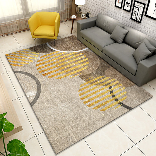Multicolor Modern Rug Polyster Geo Printed Area Carpet Non-Slip Backing Washable Easy Care Indoor Rug for Parlor Yellow-Brown Clearhalo 'Area Rug' 'Modern' 'Rugs' Rug' 2463684