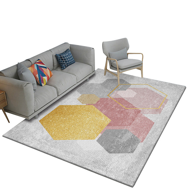 Multicolor Modern Rug Polyster Geo Printed Area Carpet Non-Slip Backing Washable Easy Care Indoor Rug for Parlor Clearhalo 'Area Rug' 'Modern' 'Rugs' Rug' 2463687