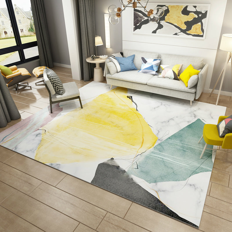 Multi Colored Colorblock Rug Polyster Novelty Indoor Rug Anti-Slip Backing Easy Care Area Carpet for Living Room Clearhalo 'Area Rug' 'Modern' 'Rugs' Rug' 2463693