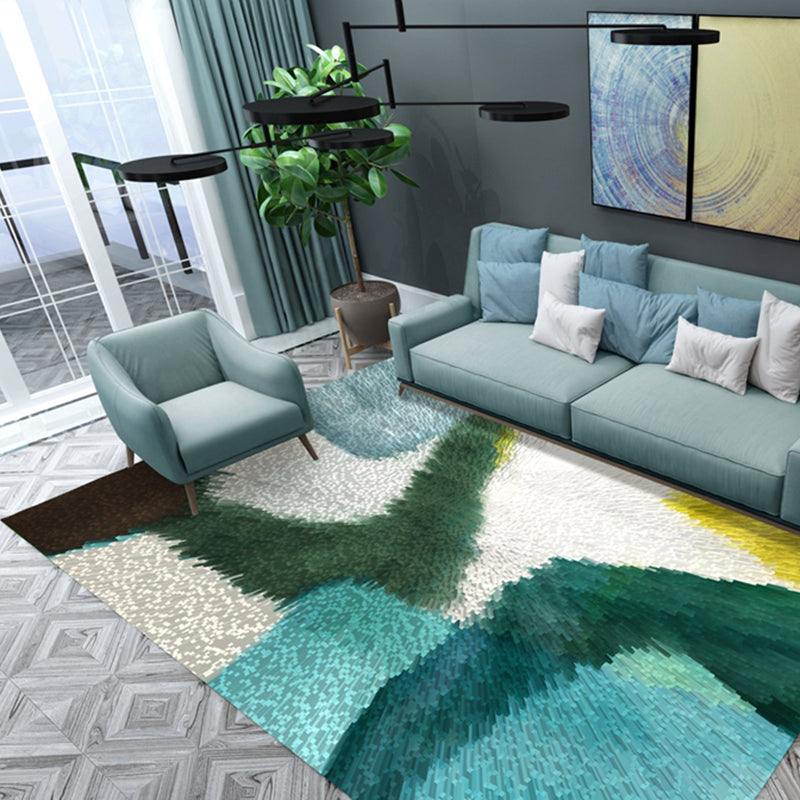 Multi Colored Living Room Simple Color Block Indoor Rug Polyster Non-Slip Backing Pet Friendly Easy Care Carpet Aqua Clearhalo 'Area Rug' 'Modern' 'Rugs' Rug' 2463705