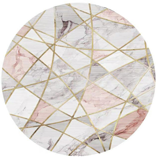 Minimalist Geometric Pattern Rug Multi Color Synthetics Area Carpet Pet Friendly Easy Care Indoor Rug for Bedroom Gray-Pink Clearhalo 'Area Rug' 'Modern' 'Rugs' Rug' 2463715