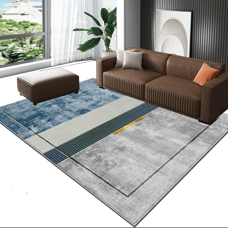 Trendy Color Block Rug Multi Color Polyster Area Carpet Pet Friendly Easy Care Stain-Resistant Indoor Rug for Decoration Gray Blue Clearhalo 'Area Rug' 'Modern' 'Rugs' Rug' 2463720