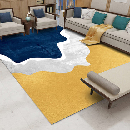 Trendy Color Block Rug Multi Color Polyster Area Carpet Pet Friendly Easy Care Stain-Resistant Indoor Rug for Decoration Yellow Clearhalo 'Area Rug' 'Modern' 'Rugs' Rug' 2463721
