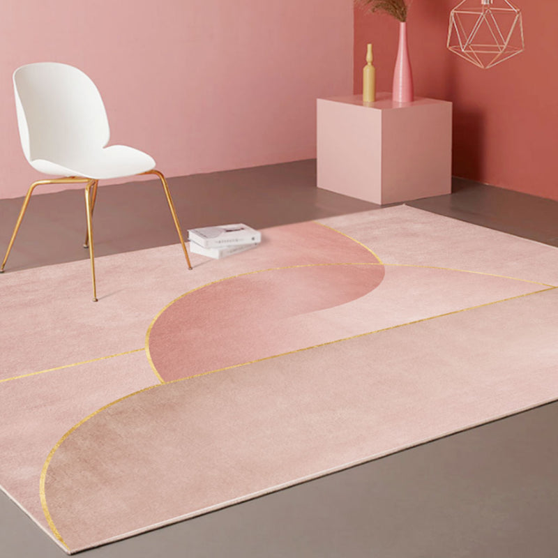 Novelty Living Room Rug Multi Colored Color Block Area Carpet Polyster Anti-Slip Backing Stain-Resistant Indoor Rug Pink Clearhalo 'Area Rug' 'Modern' 'Rugs' Rug' 2463728