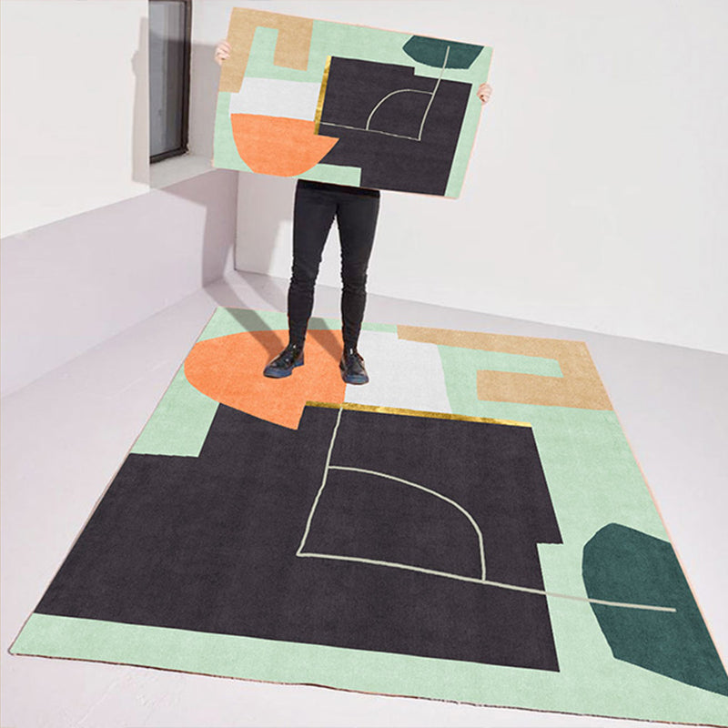 Novelty Living Room Rug Multi Colored Color Block Area Carpet Polyster Anti-Slip Backing Stain-Resistant Indoor Rug Clearhalo 'Area Rug' 'Modern' 'Rugs' Rug' 2463735