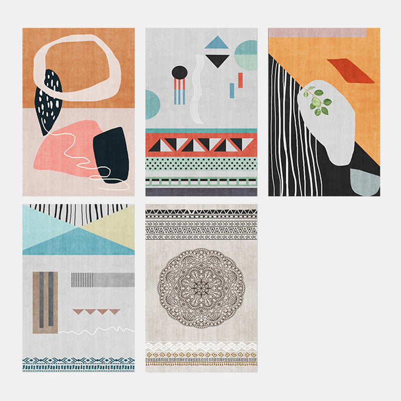 Novelty Living Room Rug Multi Colored Color Block Area Carpet Polyster Anti-Slip Backing Stain-Resistant Indoor Rug Clearhalo 'Area Rug' 'Modern' 'Rugs' Rug' 2463743