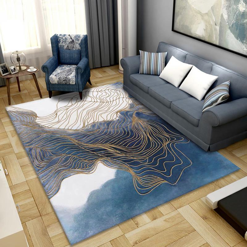Minimalist Abstract Printed Rug Multi Color Polyster Area Carpet Easy Care Pet Friendly Indoor Rug for Parlor Blue Clearhalo 'Area Rug' 'Modern' 'Rugs' Rug' 2463773