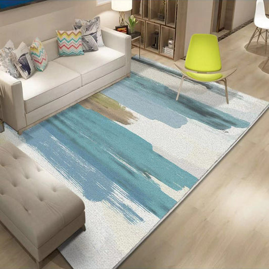 Blue Abstract Printed Rug Polyster Nordic Area Carpet Pet Friendly Easy Care Stain-Resistant Indoor Rug for Decoration Clearhalo 'Area Rug' 'Modern' 'Rugs' Rug' 2463782