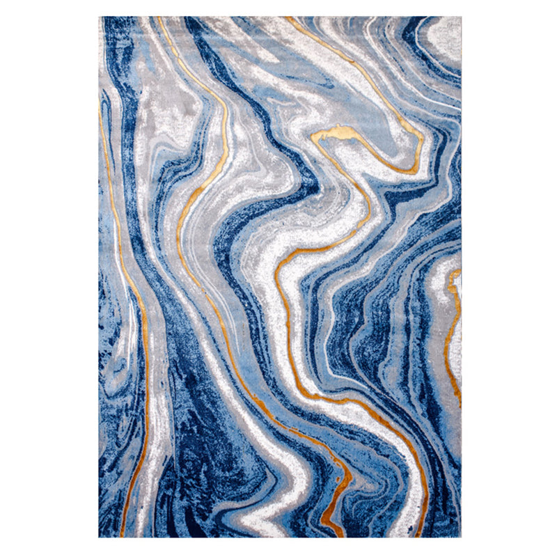 Modern Living Room Rug Multi Colored Abstract Printed Area Carpet Polyster Non-Slip Stain-Resistant Indoor Rug Blue Clearhalo 'Area Rug' 'Modern' 'Rugs' Rug' 2463786