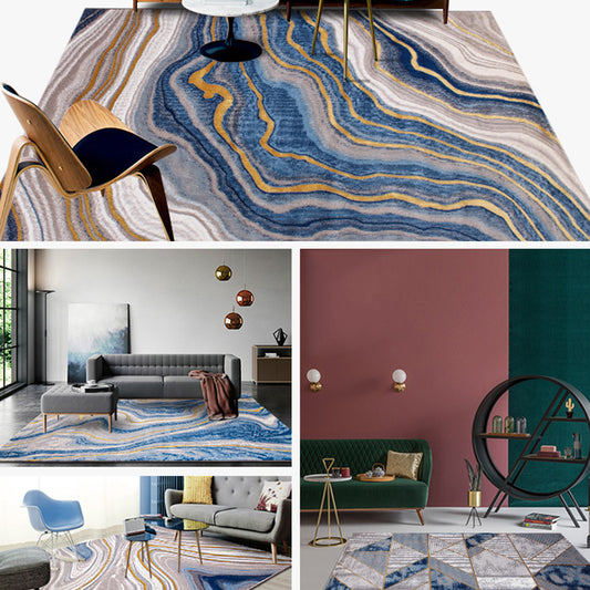 Modern Living Room Rug Multi Colored Abstract Printed Area Carpet Polyster Non-Slip Stain-Resistant Indoor Rug Clearhalo 'Area Rug' 'Modern' 'Rugs' Rug' 2463788