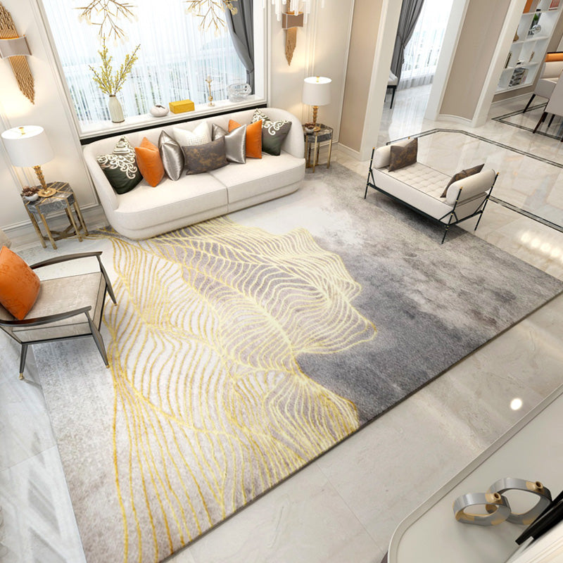Multi Colored Simple Rug Polyster Abstract Pattern Indoor Rug Non-Slip Backing Stain-Resistant Carpet for Parlor Gray-Yellow Clearhalo 'Area Rug' 'Modern' 'Rugs' Rug' 2463794