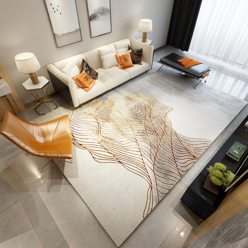 Multi Colored Simple Rug Polyster Abstract Pattern Indoor Rug Non-Slip Backing Stain-Resistant Carpet for Parlor Dark Camel Clearhalo 'Area Rug' 'Modern' 'Rugs' Rug' 2463799