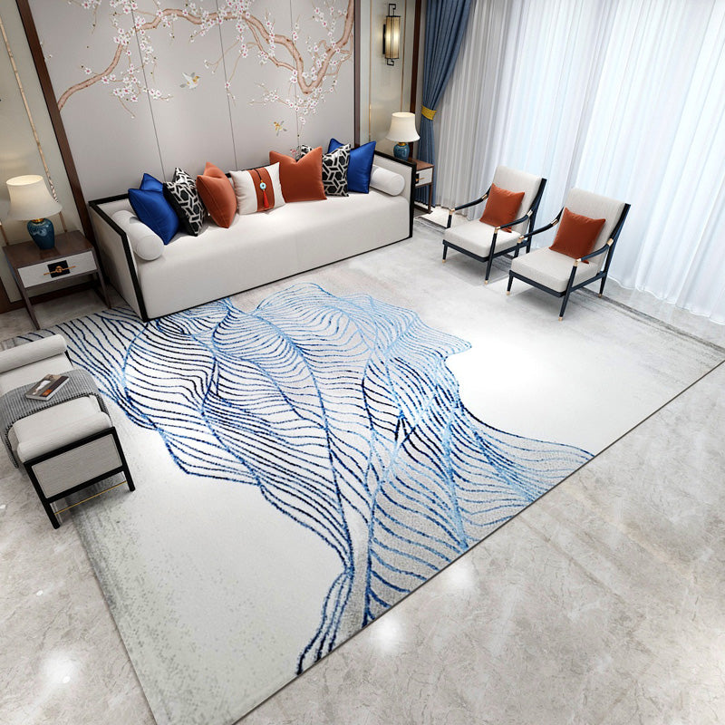 Multi Colored Simple Rug Polyster Abstract Pattern Indoor Rug Non-Slip Backing Stain-Resistant Carpet for Parlor Sky Blue-White Clearhalo 'Area Rug' 'Modern' 'Rugs' Rug' 2463800