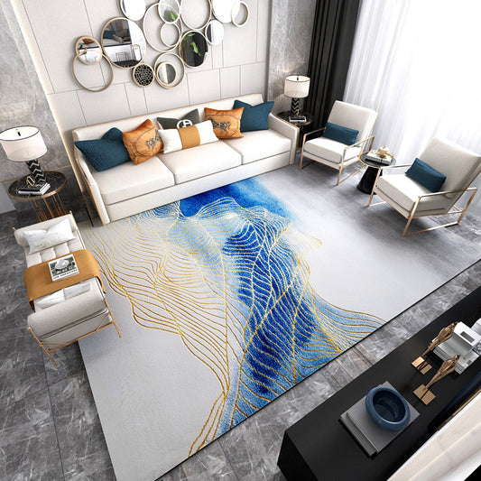 Multi Colored Simple Rug Polyster Abstract Pattern Indoor Rug Non-Slip Backing Stain-Resistant Carpet for Parlor Dark Blue Clearhalo 'Area Rug' 'Modern' 'Rugs' Rug' 2463808