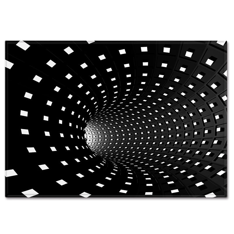 Novelty 3D Geo Printed Rug Multi Color Polyster Area Carpet Non-Slip Backing Pet Friendly Washable Area Rug for Decor Gloss Black Clearhalo 'Area Rug' 'Rug' 2463834
