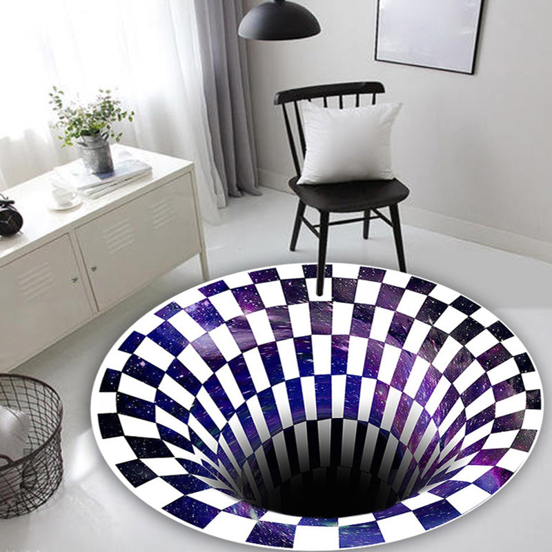 Multicolored Scandinavian Rug Polypropylene 3D Print Area Carpet Anti-Slip Backing Machine Washable Indoor Rug for Bedroom Purple Clearhalo 'Area Rug' 'Rug' 2463836