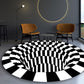 Multicolored Scandinavian Rug Polypropylene 3D Print Area Carpet Anti-Slip Backing Machine Washable Indoor Rug for Bedroom Gloss Black Clearhalo 'Area Rug' 'Rug' 2463841
