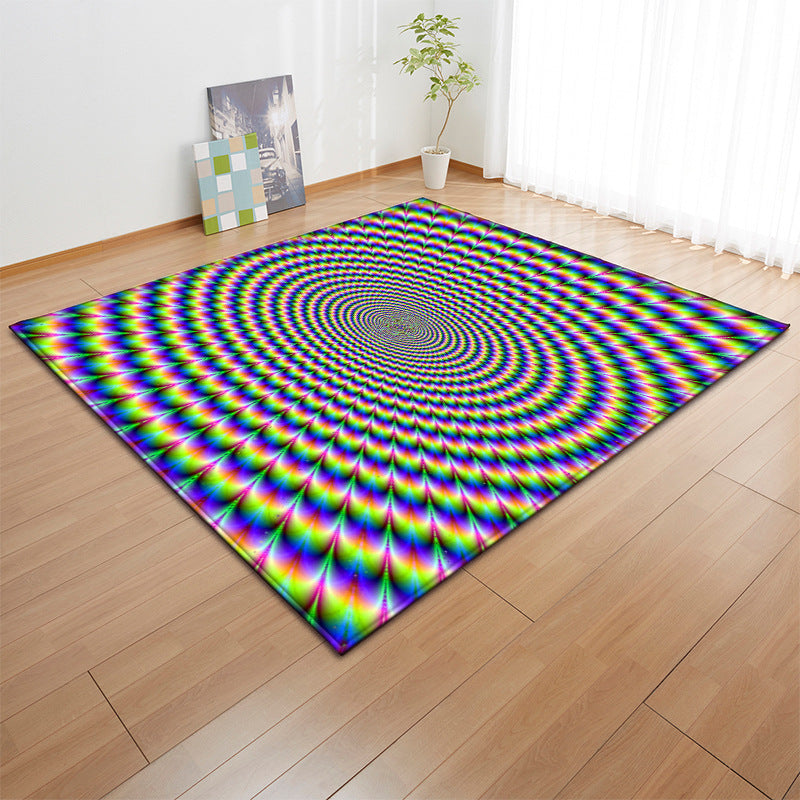 Casual 3D Printed Rug Multi Color Synthetics Area Carpet Non-Slip Backing Stain-Resistant Indoor Rug for Decoration Green-Blue Clearhalo 'Area Rug' 'Rug' 2463848