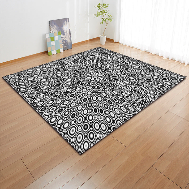 Casual 3D Printed Rug Multi Color Synthetics Area Carpet Non-Slip Backing Stain-Resistant Indoor Rug for Decoration Dark Gray-Black Clearhalo 'Area Rug' 'Rug' 2463849