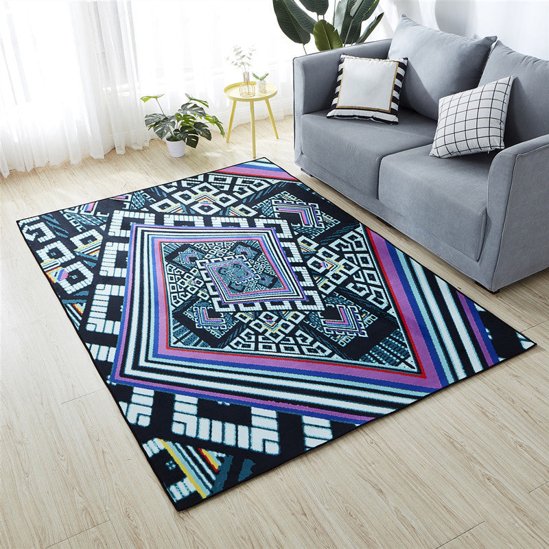 Minimalist Living Room Rug Multi Color 3D Printed Rug Synthetics Anti-Slip Backing Easy Care Area Carpet Purple Clearhalo 'Area Rug' 'Rug' 2463859