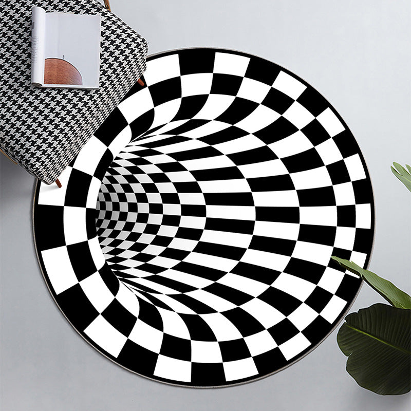 Simple 3D Geo Print Rug Multicolored Polyster Area Carpet Anti-Slip Backing Machine Washable Indoor Rug for Room White Inner Clearhalo 'Area Rug' 'Rug' 2463871