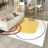 Multi Color Hand Print Rug Synthetics Scandinavian Area Carpet Non-Slip Pet Friendly Indoor Rug for Living Room Yellow Clearhalo 'Area Rug' 'Rug' 2463934