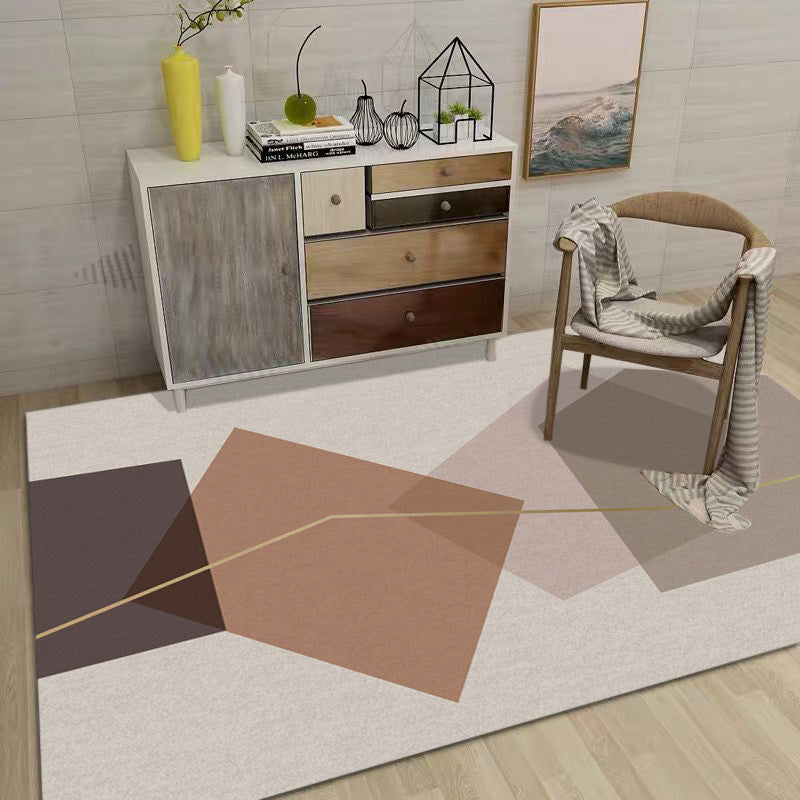 Multi Colored Western Rug Polyster Hand Printed Area Carpet Non-Slip Backing Easy Care Washable Indoor Rug for Parlor Khaki Clearhalo 'Area Rug' 'Rug' 2463940