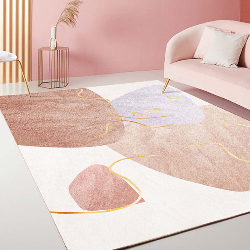 Comfort Hand Printed Rug Multi Colored Synthetics Area Carpet Non-Slip Backing Pet Friendly Indoor Rug for Living Room Light Brown Clearhalo 'Area Rug' 'Rug' 2463970