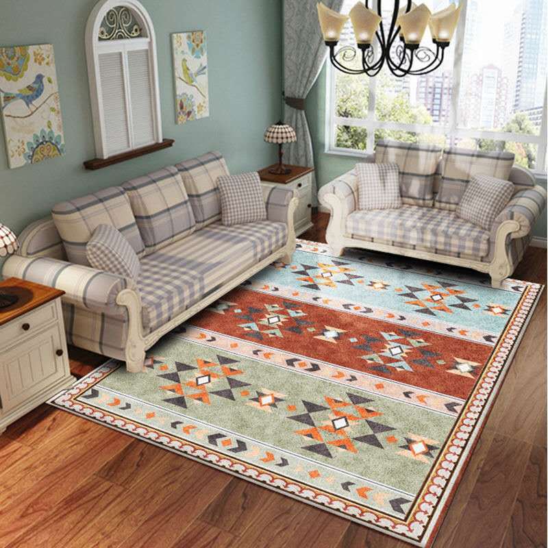 Multi Colored Color Block Rug Polyster Nordic Indoor Rug Anti-Slip Pet Friendly Easy Care Area Carpet for Decoration Blue Clearhalo 'Area Rug' 'Rug' 2463977