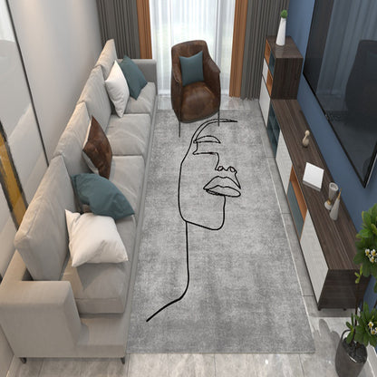 Multi Color Living Room Rug Comfort Hand Printed Area Carpet Polyster Pet Friendly Easy Care Area Rug Grey Clearhalo 'Area Rug' 'Rug' 2463985