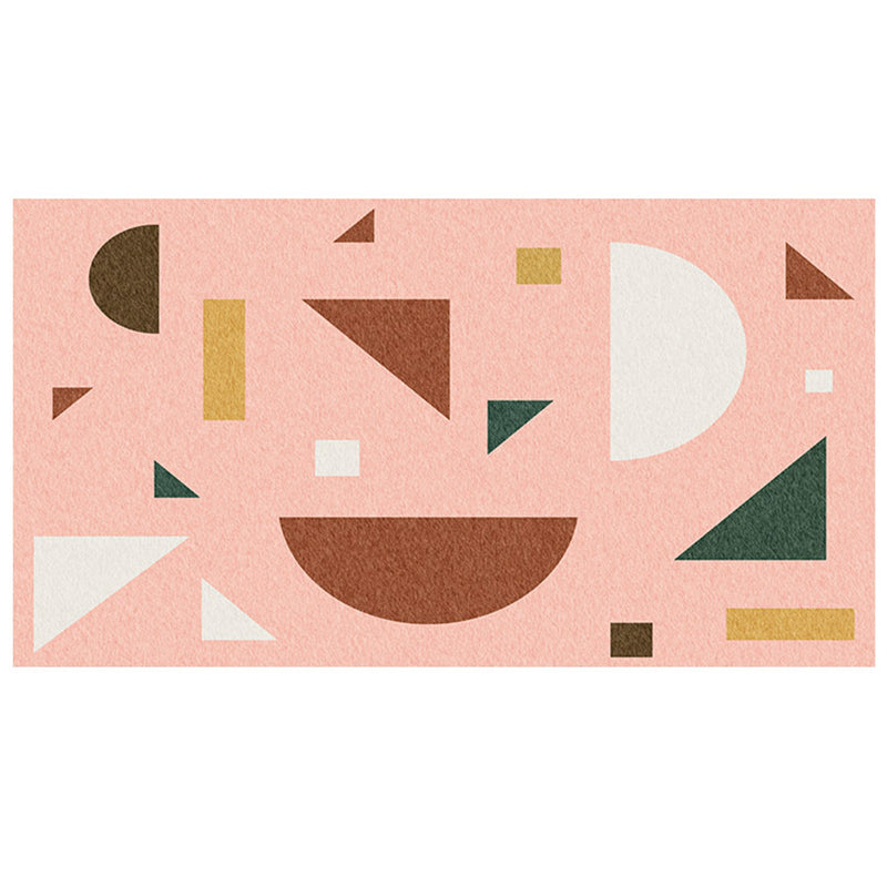 Multicolored Hand Printd Rug Polypropylene Relaxing Area Rug Non-Slip Backing Washable Indoor Rug for Parlor Pink Clearhalo 'Area Rug' 'Rug' 2463998