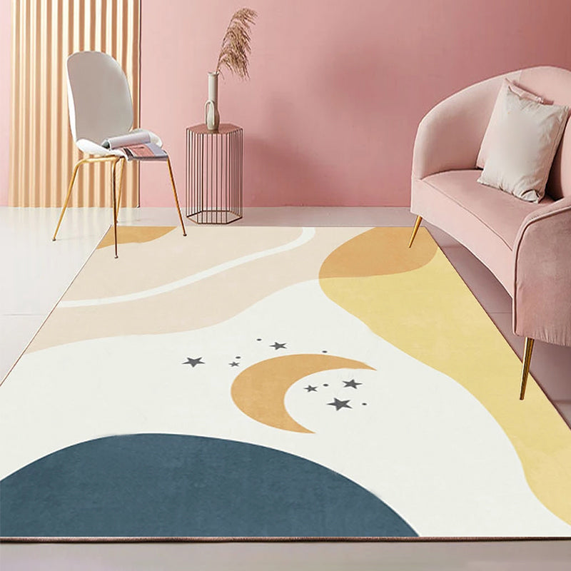 Minimalist Hand Printed Rug Multi Color Polyster Area Carpet Non-Slip Backing Stain-Resistant Easy Care Indoor Rug for Bedroom Clearhalo 'Area Rug' 'Rug' 2464011