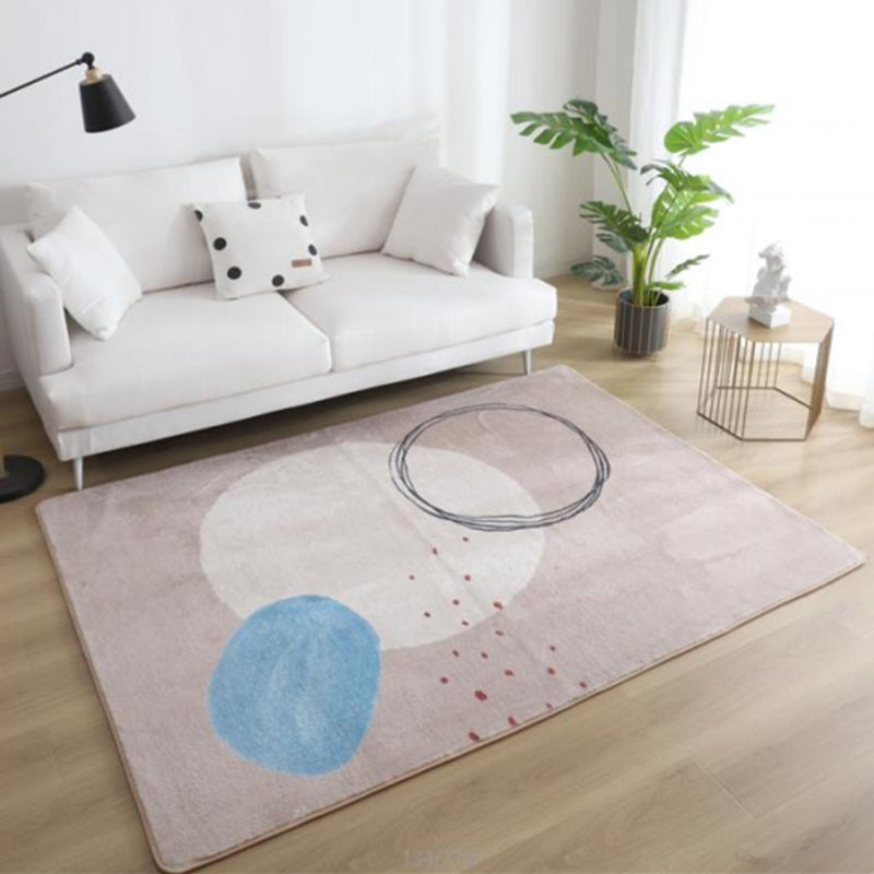 Multi Colored Nordic Rug Polyster Hand Printed Area Carpet Non-Slip Backing Machine Washable Indoor Rug for Living Room Grey Clearhalo 'Area Rug' 'Rug' 2464031