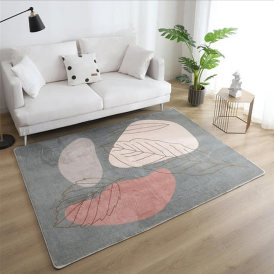 Multi Colored Nordic Rug Polyster Hand Printed Area Carpet Non-Slip Backing Machine Washable Indoor Rug for Living Room Dark Gray Clearhalo 'Area Rug' 'Rug' 2464033
