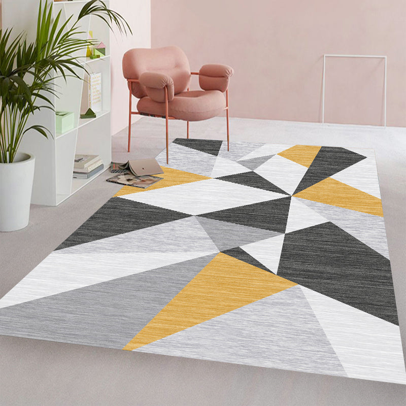 Multi Color Simple Rug Polypropylene Color Block Area Carpet Anti-Slip Backing Stain-Resistant Indoor Rug for Room Gray-Yellow Clearhalo 'Area Rug' 'Rug' 2464065