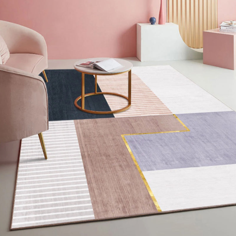 Multi Color Simple Rug Polypropylene Color Block Area Carpet Anti-Slip Backing Stain-Resistant Indoor Rug for Room Purple Clearhalo 'Area Rug' 'Rug' 2464068