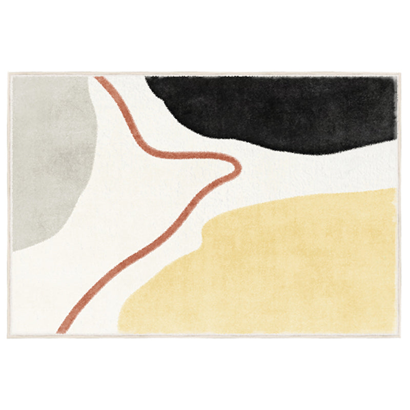 Nordic Color Block Rug Multi Colored Super Fiber Area Carpet Non-Slip Backing Pet Friendly Indoor Rug for Room Ginger Clearhalo 'Area Rug' 'Rug' 2464078
