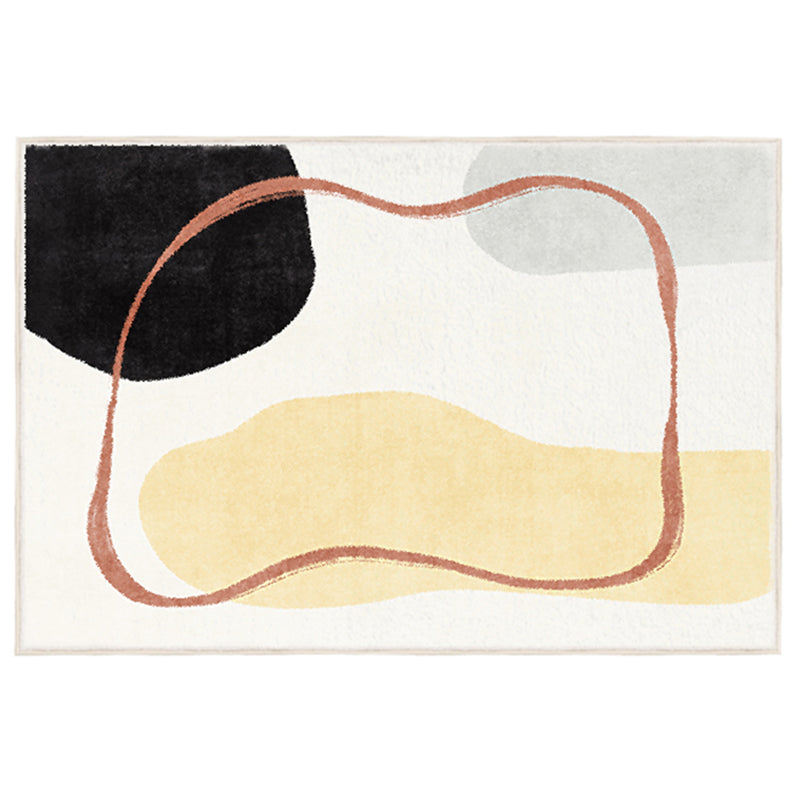 Nordic Color Block Rug Multi Colored Super Fiber Area Carpet Non-Slip Backing Pet Friendly Indoor Rug for Room Yellow Clearhalo 'Area Rug' 'Rug' 2464079