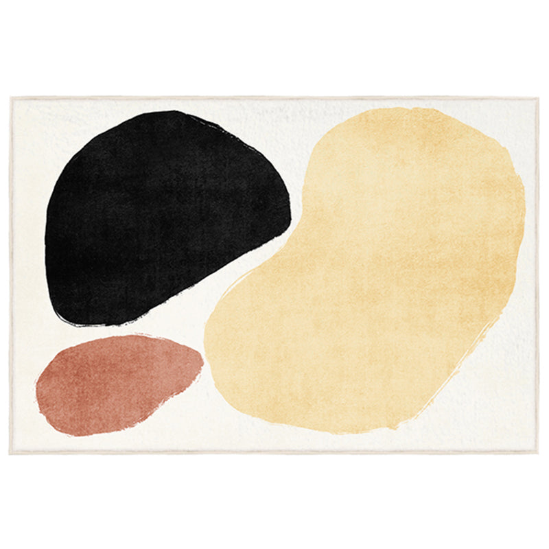 Nordic Color Block Rug Multi Colored Super Fiber Area Carpet Non-Slip Backing Pet Friendly Indoor Rug for Room Yellow-Black Clearhalo 'Area Rug' 'Rug' 2464083