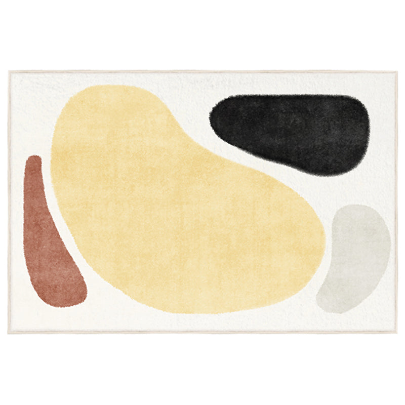 Nordic Color Block Rug Multi Colored Super Fiber Area Carpet Non-Slip Backing Pet Friendly Indoor Rug for Room Fluorescent Yellow Clearhalo 'Area Rug' 'Rug' 2464085