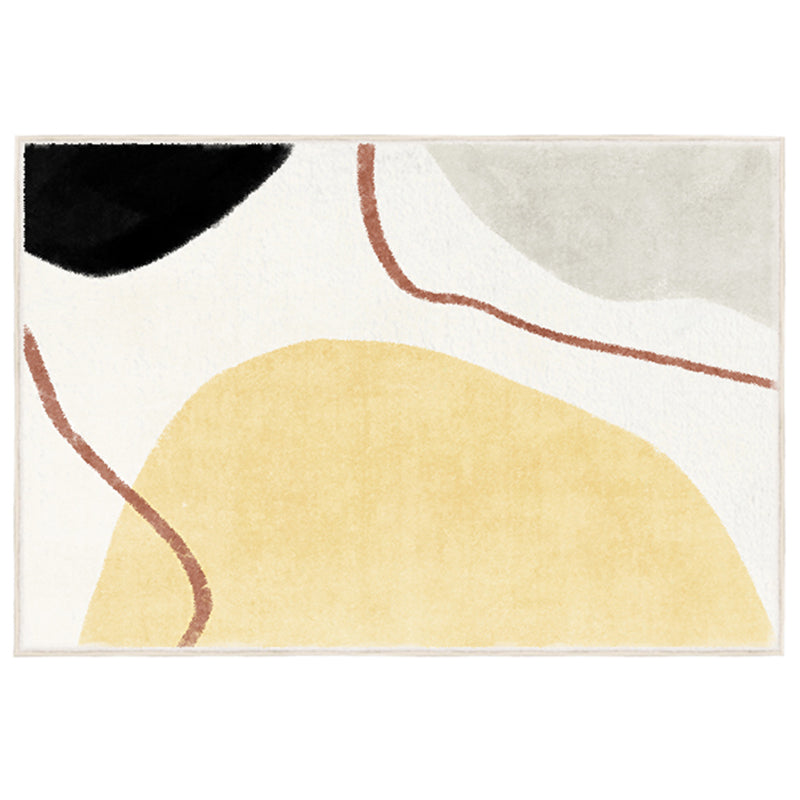 Nordic Color Block Rug Multi Colored Super Fiber Area Carpet Non-Slip Backing Pet Friendly Indoor Rug for Room Golden Clearhalo 'Area Rug' 'Rug' 2464087