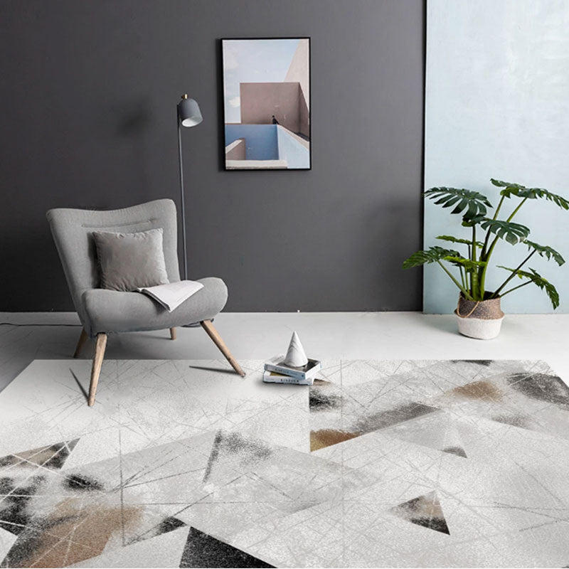 Scandinavian Abstract Printed Rug Multicolor Polypropylene Indoor Rug Anti-Slip Backing Pet Friendly Area Carpet for Living Room Smoke Gray Clearhalo 'Area Rug' 'Rug' 2464125