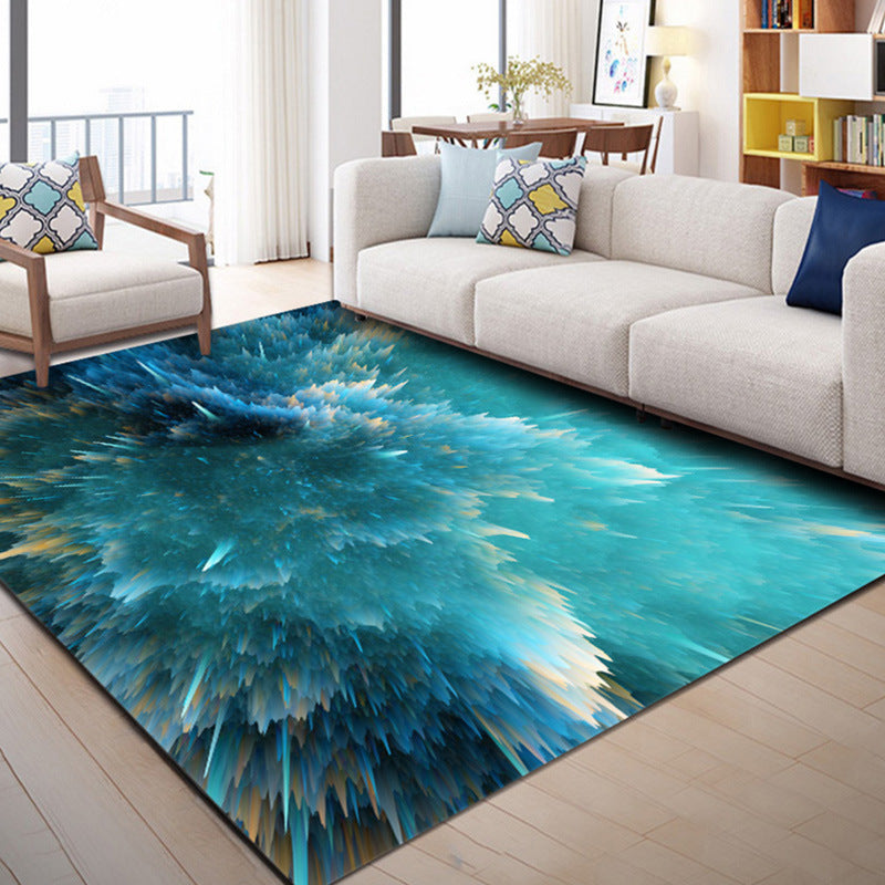 Nordic Abstract Printed Rug Multi Colored Polyster Area Carpet Non-Slip Backing Pet Friendly Indoor Rug for Living Room Lake Green Clearhalo 'Area Rug' 'Rug' 2464131